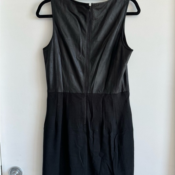 Theory Lamb Leather and Fabric Mini Dress - Picture 2 of 4